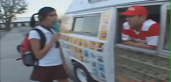  Gullibleteens.com icecream truck teen knee high white socks get dick creampie